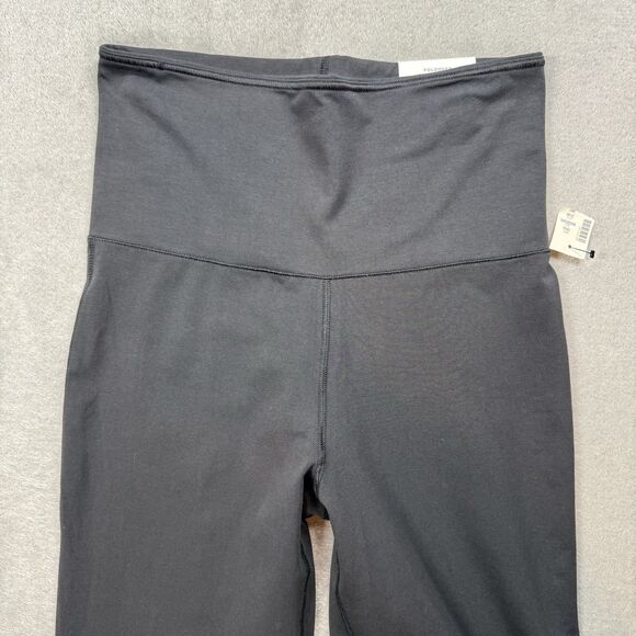 Aeropostale Aero Foldover Flare Leggings Women L Black Solid Stretch Adjustable - Picture 3 of 12